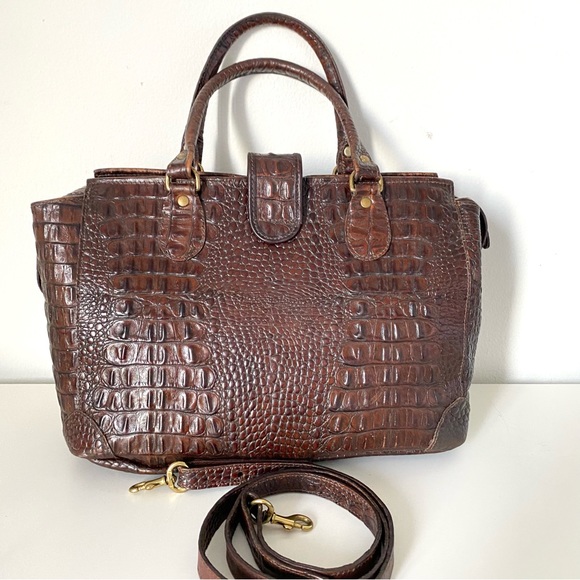 Brahmin VGC Bag Pecan Melbourne Croc Emb Leather - Picture 2 of 6